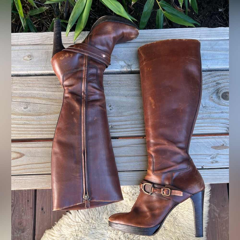 Genuine Leather Ralph Lauren Heeled Boots